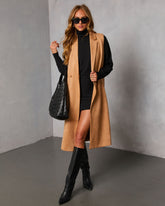 Autumn Reign Belted Suede Trench Longline Vest