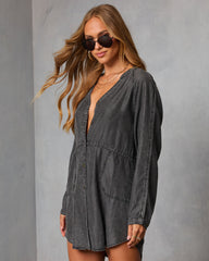 Follow Me Shift Denim Shirt Dress