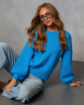 Cider Szn Cable Knit Trim Sweater