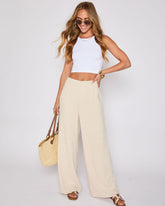 Brunch Ready Linen Blend High Rise Pants