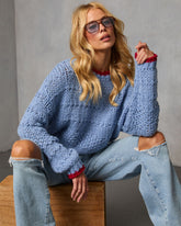 Meyers Knit Contrast Trim Crew Neck Sweater