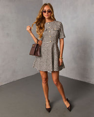 Lysette Tweed Houndstooth Mini Dress