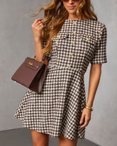 Lysette Tweed Houndstooth Mini Dress