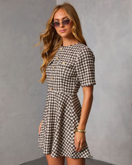 Lysette Tweed Houndstooth Mini Dress