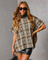 Orianna Paisley Print Turtleneck Sweater