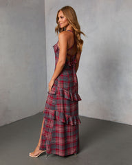 Reygan Ruffle Plaid Maxi Dress