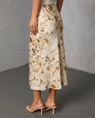 Crushed Maple Printed Midi Skirt