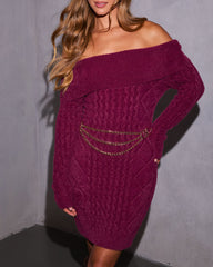 Ondine Off The Shoulder Mini Sweater Dress