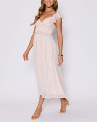 Enchanted Smocked Ruffle Floral Maxi Dress