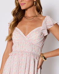 Enchanted Smocked Ruffle Floral Maxi Dress