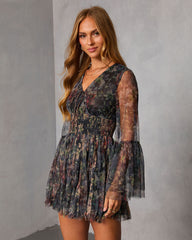 Dahliah Printed Fit And Flare Mini Dress