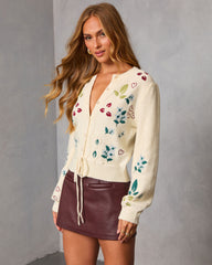 Nilah Embroidered Knit Cardigan