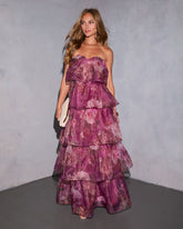 Garden Invite Tiered Strapless Maxi Dress