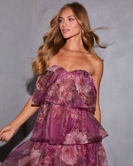 Garden Invite Tiered Strapless Maxi Dress