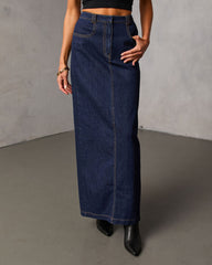 Mulled Dreams Denim Maxi Skirt