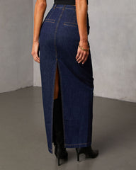 Mulled Dreams Denim Maxi Skirt