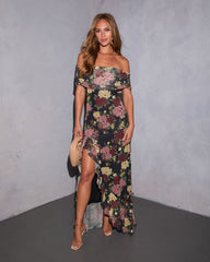 Softest Yes Printed Off The Shoulder Maxi Dress