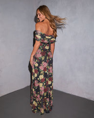 Softest Yes Printed Off The Shoulder Maxi Dress