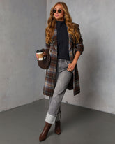 Devora Plaid Double Breasted Coat