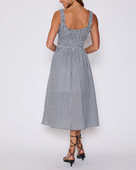 Georgia Gingham Fit and Flare Maxi Dress