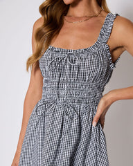 Georgia Gingham Fit and Flare Maxi Dress