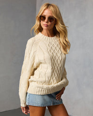 Cozy Crest Oversized Cable Knit Sweater