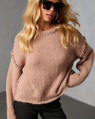 Snoozy Sundays Contrast Knit Trim Sweater