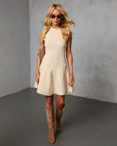 Cozylane Cable Knit Mini Sweater Dress