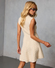 Cozylane Cable Knit Mini Sweater Dress