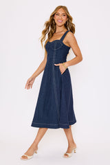Rey Denim Midi Dress