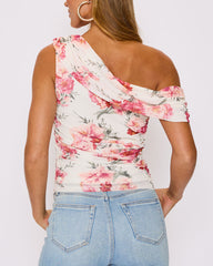 Aurora Floral Asymmetrical Tank