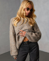 Dilone Curled Knit Crew Neck Sweater