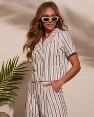 Sarena Striped Linen Blazer