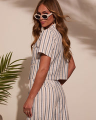 Sarena Striped Linen Blazer