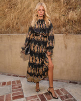 Silent Rue Printed Maxi Dress