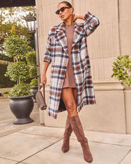 Corn Maze Plaid Longline Coat
