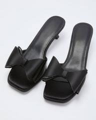 Cranberry Moon Satin Bow Kitten Heels