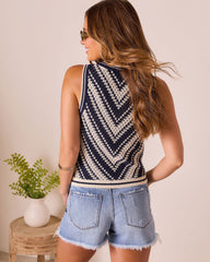 Kaitlen Contrast Crochet Tank
