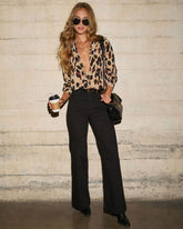 Smoke Wood Super Stretch High Rise Flare Jeans