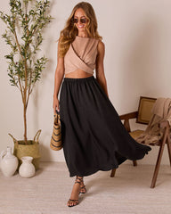 Christien Surplice Hem Crop Top