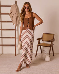 Tender Note Chevron Maxi Skirt
