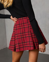Wicker Rise Plaid Mini Skirt