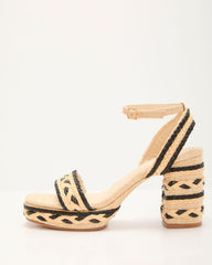 Tarlina Raffia Color Block Heeled Sandal