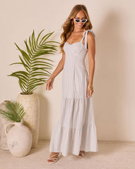 Merena Striped Tiered Maxi Dress