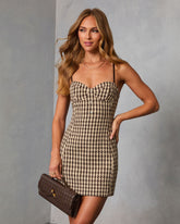 Savile Tweed Houndstooth Mini Dress