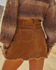 Cider Grace Wrap Corduroy Mini Skirt