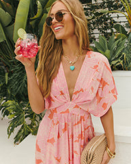 Sunshower Tropical Caftan Maxi Dress
