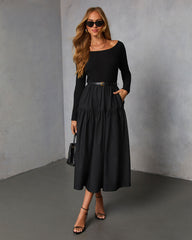 Fallow Field Belted Midi Dress