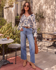 Honeyed Timber Knit Printed Cardigan