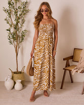 Solarah Animal Print Maxi Dress